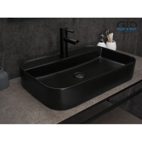 Раковина Gid Geometrico Bm9660 53376, 60 см, фаянс, черная матовая
