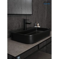 Раковина Gid Geometrico Bm9660 53376, 60 см, фаянс, черная матовая