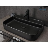 Раковина Gid Geometrico Bm9660 53376, 60 см, фаянс, черная матовая