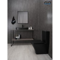 Раковина Gid Geometrico Bm9660 53376, 60 см, фаянс, черная матовая