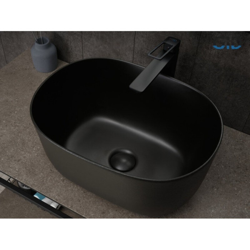 Раковина Gid Creativo N9302bg 53377, 45 см, фаянс, черный графит