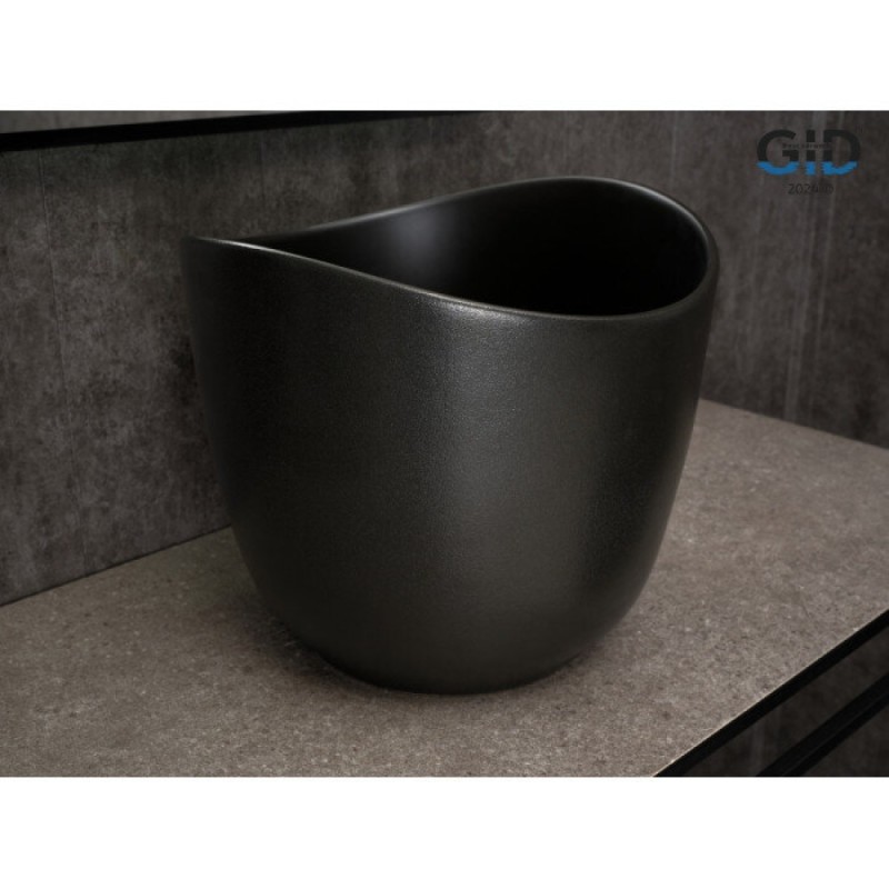 Раковина Gid Creativo N9303bg 53378, 36 см, фаянс, черный графит