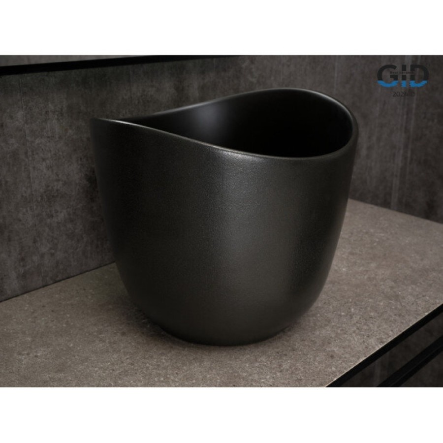 Раковина Gid Creativo N9303bg 53378, 36 см, фаянс, черный графит