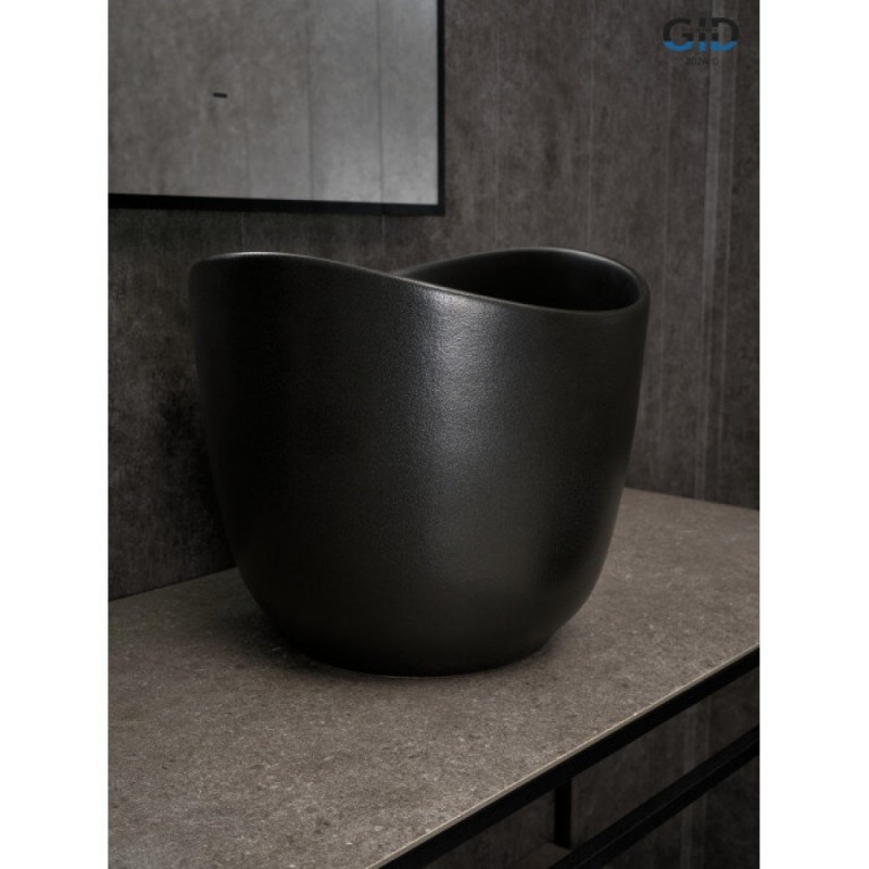 Раковина Gid Creativo N9303bg 53378, 36 см, фаянс, черный графит