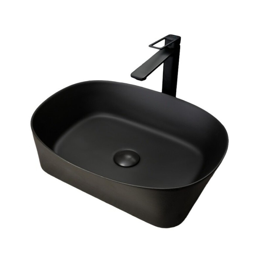 Раковина Gid Creativo N9028bg 53380, 53 см, фаянс, черный графит
