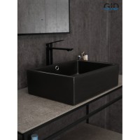 Раковина Gid Geometrico N9129bg 53381, 50 см, фаянс, черный графит