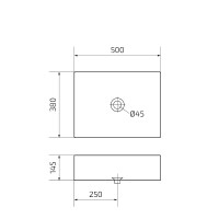 Раковина Gid Geometrico N9129bg 53381, 50 см, фаянс, черный графит