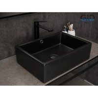 Раковина Gid Geometrico N9129bg 53381, 50 см, фаянс, черный графит