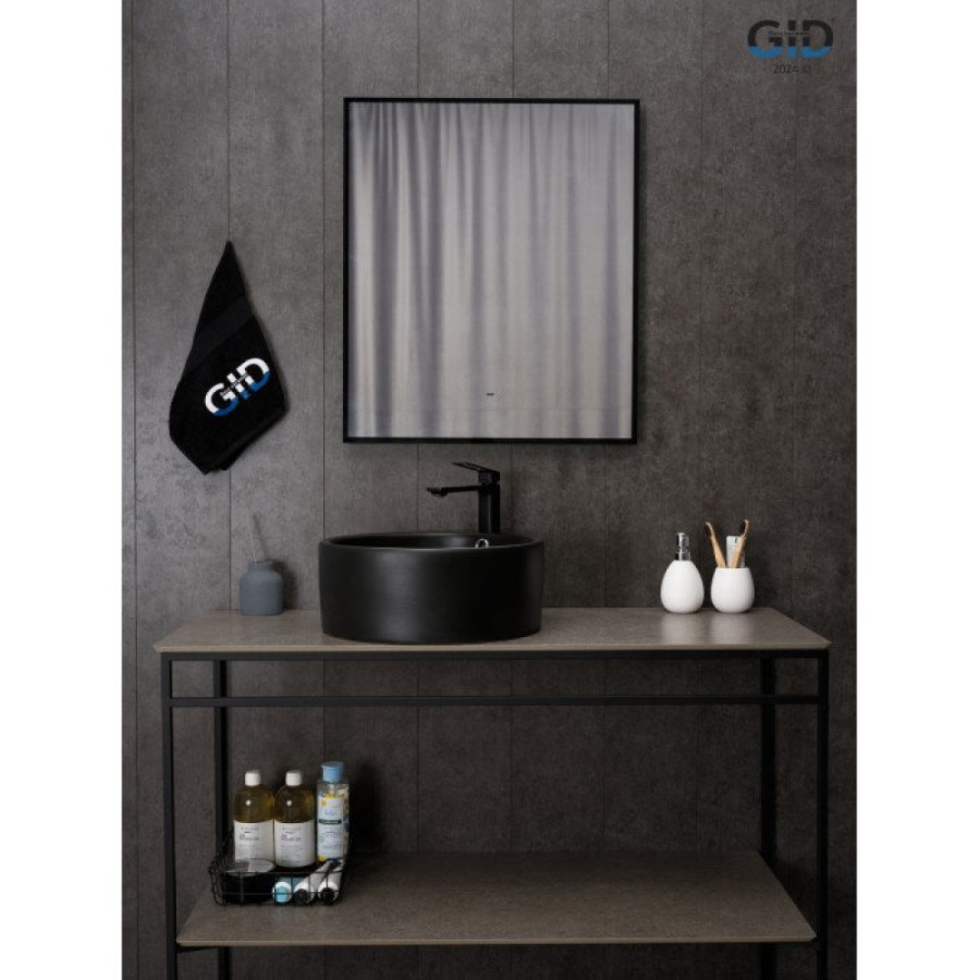 Раковина Gid Esfera N9130bg 53382, 41 см, фаянс, черный графит