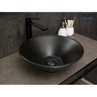 Раковина Gid Esfera N9102bg 53383, 42 см, фаянс, черный графит