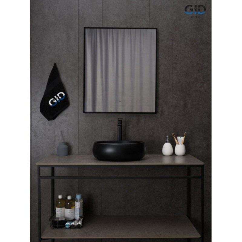 Раковина Gid Lago Bm9030ds 53384, 48 см, фаянс, черная матовая