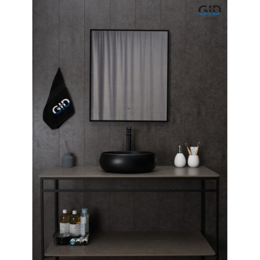 Раковина Gid Lago Bm9030ds 53384, 48 см, фаянс, черная матовая