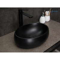 Раковина Gid Lago Bm9030ds 53384, 48 см, фаянс, черная матовая