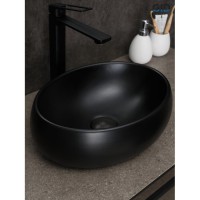 Раковина Gid Lago Bm9030ds 53384, 48 см, фаянс, черная матовая