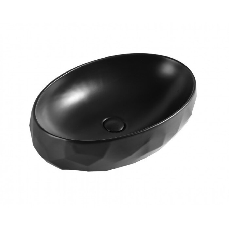 Раковина Gid Lago Bm9030wx 53385, 60 см, фаянс, черная матовая