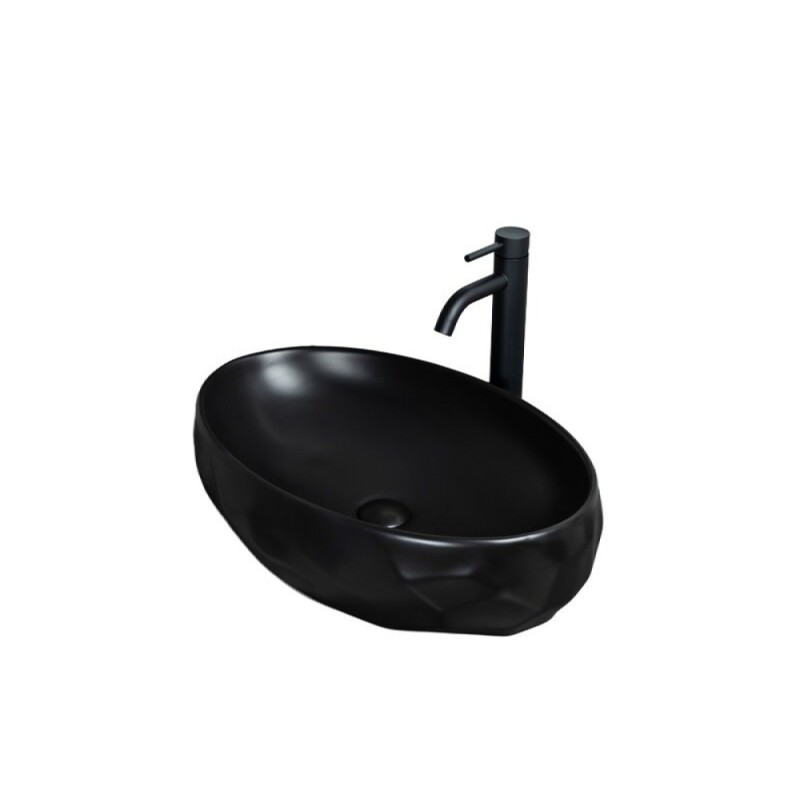 Раковина Gid Lago Bm9030wx 53385, 60 см, фаянс, черная матовая