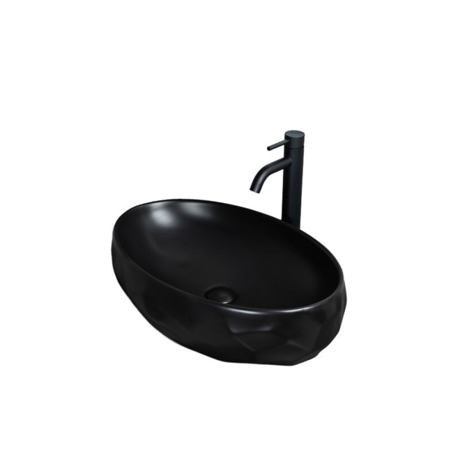 Раковина Gid Lago Bm9030wx 53385, 60 см, фаянс, черная матовая