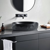 Раковина Gid Lago Bm9030wx 53385, 60 см, фаянс, черная матовая
