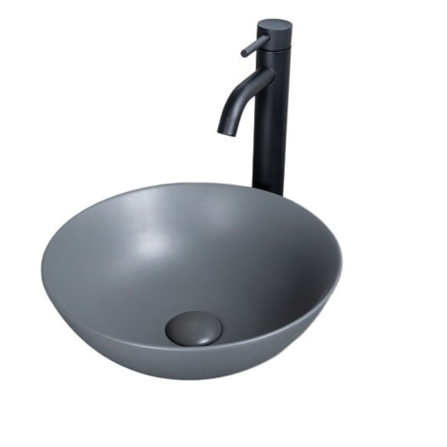 Раковина Gid Esfera 9081gnm 53404, 36 см, фаянс, серая матовая
