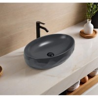 Раковина Gid Lago Dgm9030wx 53406, 60 см, фаянс, серая матовая