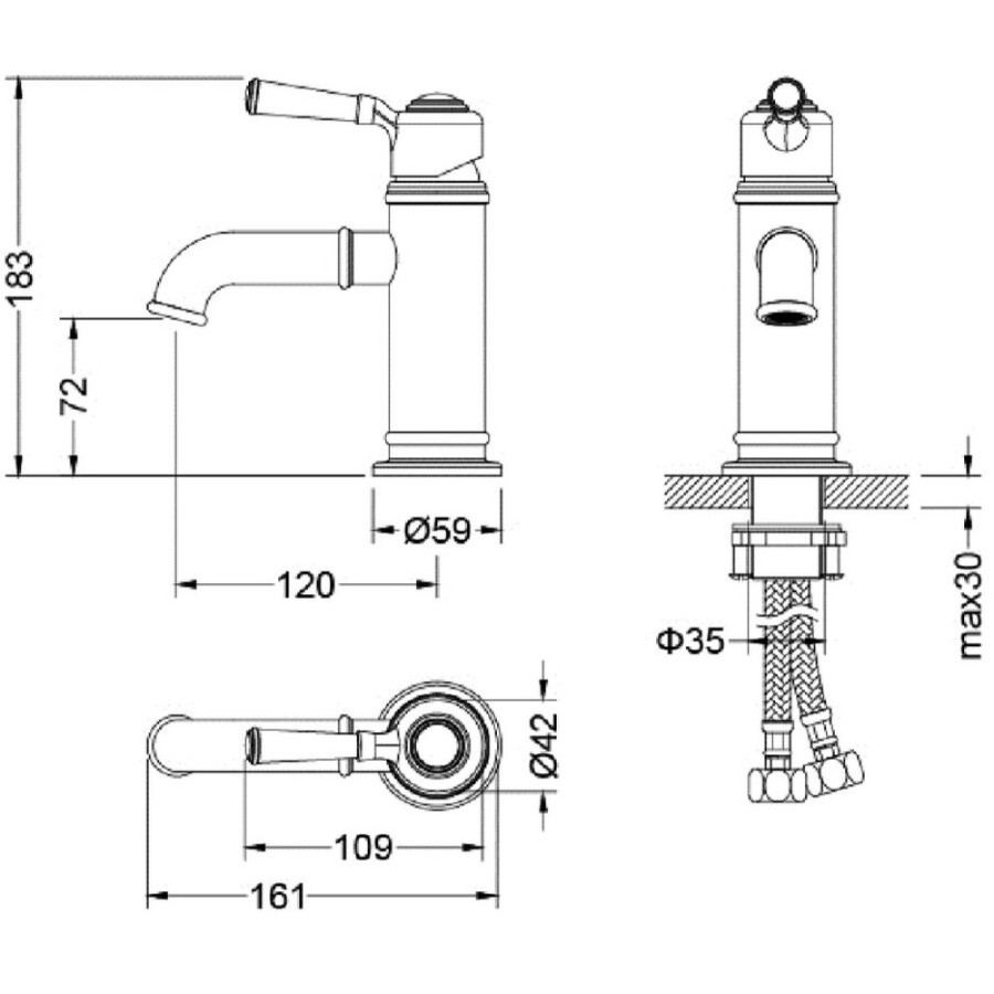 Смеситель для раковины Timo Arisa 5361/02F, антик