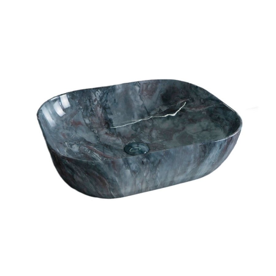 Раковина Gid Geometrico K397G124 54401, 50 см, фаянс, с донным клапаном, под камень глянцевая