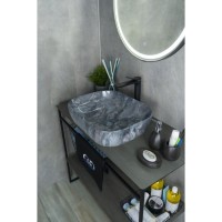 Раковина Gid Geometrico K397G124 54401, 50 см, фаянс, с донным клапаном, под камень глянцевая