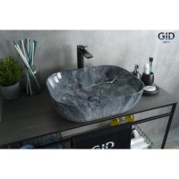 Раковина Gid Geometrico K397G124 54401, 50 см, фаянс, с донным клапаном, под камень глянцевая