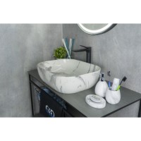 Раковина Gid Geometrico K397G125 54402, 50 см, фаянс, с донным клапаном, под камень глянцевая