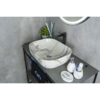 Раковина Gid Geometrico K397G125 54402, 50 см, фаянс, с донным клапаном, под камень глянцевая