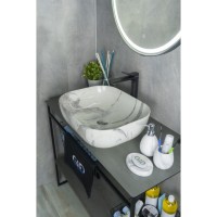 Раковина Gid Geometrico K397G125 54402, 50 см, фаянс, с донным клапаном, под камень глянцевая