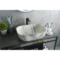 Раковина Gid Geometrico K397G125 54402, 50 см, фаянс, с донным клапаном, под камень глянцевая