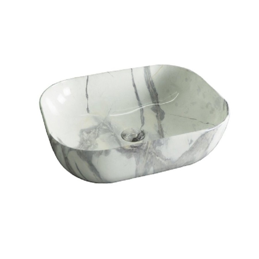 Раковина Gid Geometrico K397G125 54402, 50 см, фаянс, с донным клапаном, под камень глянцевая