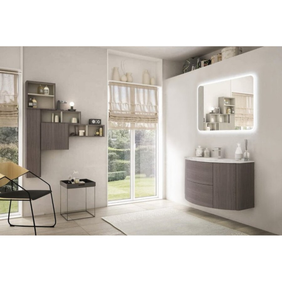 Тумба под раковину Cezares Eden 54408 121 см подвесная, цвет rovere scuro soft