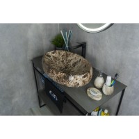 Раковина Gid Lago Mnc168 54409, 60 см, фаянс, с донным клапаном, под камень глянцевая