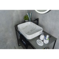 Раковина Gid Geometrico Mnc190 54426, 50 см, фаянс, с донным клапаном, под камень глянцевая