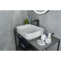 Раковина Gid Geometrico Mnc190 54426, 50 см, фаянс, с донным клапаном, под камень глянцевая