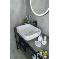Раковина Gid Geometrico Mnc190 54426, 50 см, фаянс, с донным клапаном, под камень глянцевая