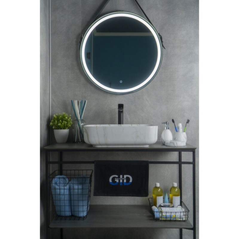 Раковина Gid Geometrico Mnc190 54426, 50 см, фаянс, с донным клапаном, под камень глянцевая