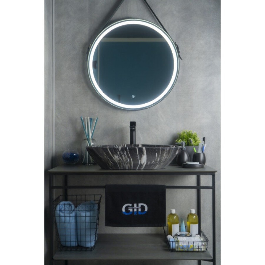 Раковина Gid Creativo Mnc206 54427, 59 см, фаянс, с донным клапаном, под камень глянцевая