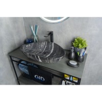 Раковина Gid Creativo Mnc206 54427, 59 см, фаянс, с донным клапаном, под камень глянцевая