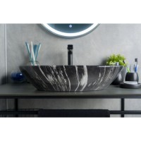 Раковина Gid Creativo Mnc206 54427, 59 см, фаянс, с донным клапаном, под камень глянцевая