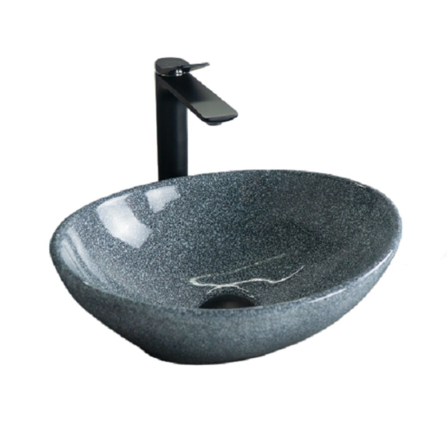 Раковина Gid Lago Mnc331 54430, 41 см, фаянс, с донным клапаном, под камень глянцевая