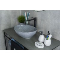Раковина Gid Lago Mnc331 54430, 41 см, фаянс, с донным клапаном, под камень глянцевая