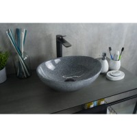 Раковина Gid Lago Mnc331 54430, 41 см, фаянс, с донным клапаном, под камень глянцевая