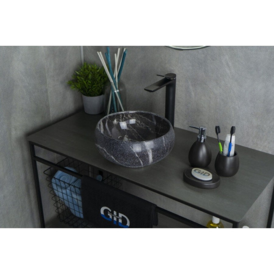 Раковина Gid Esfera Mnc480 54432, 32 см, фаянс, с донным клапаном, под камень