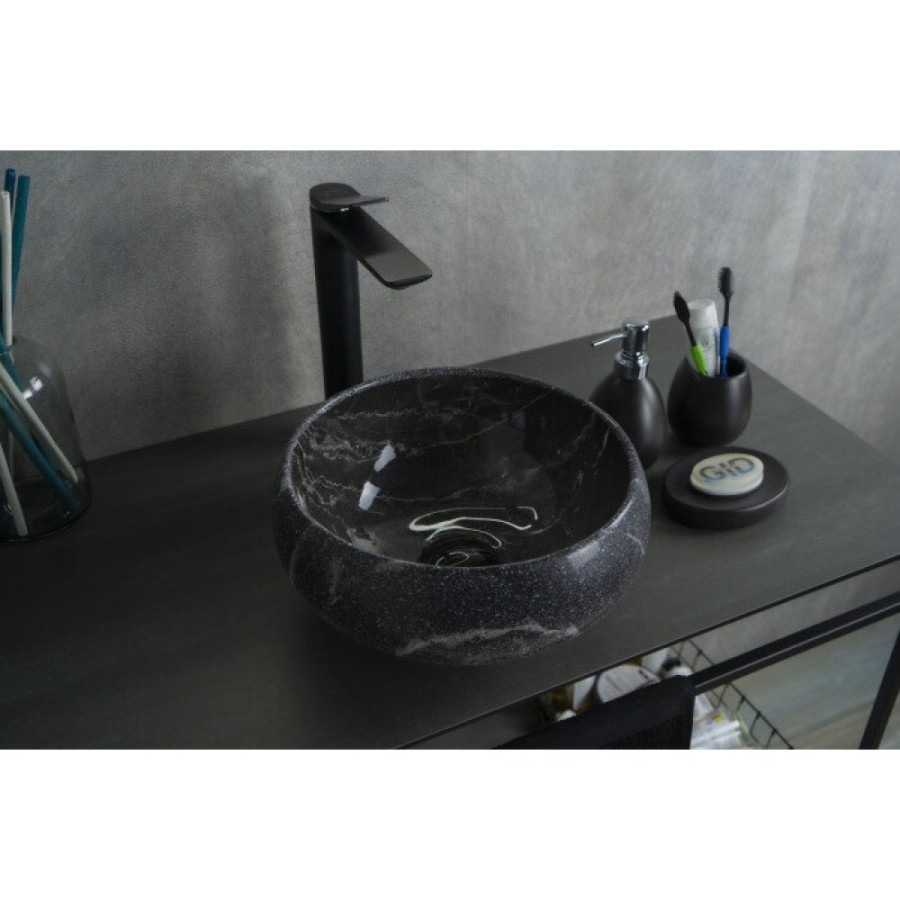 Раковина Gid Esfera Mnc480 54432, 32 см, фаянс, с донным клапаном, под камень
