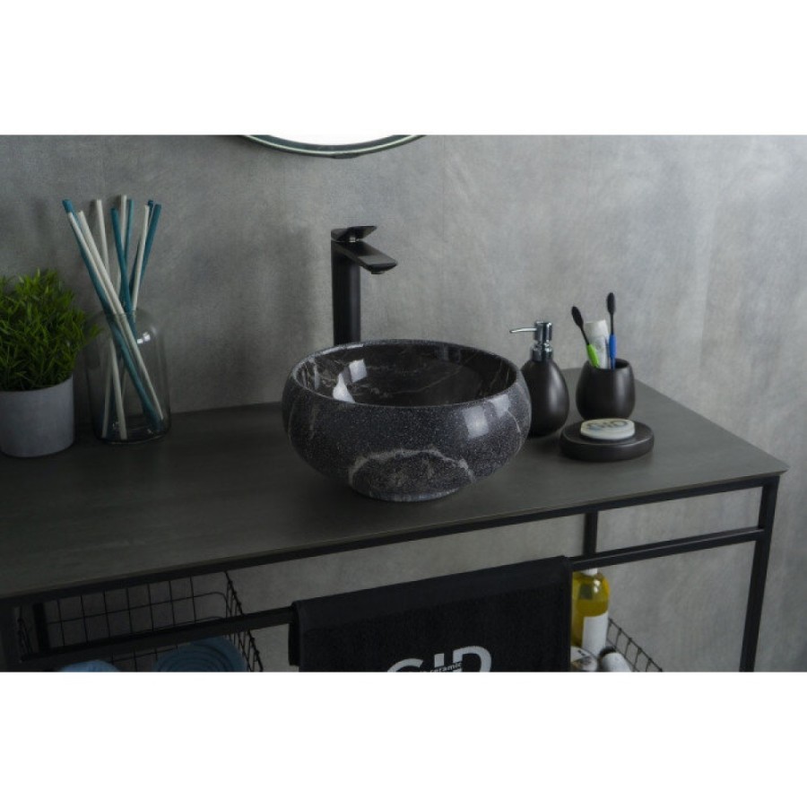 Раковина Gid Esfera Mnc480 54432, 32 см, фаянс, с донным клапаном, под камень