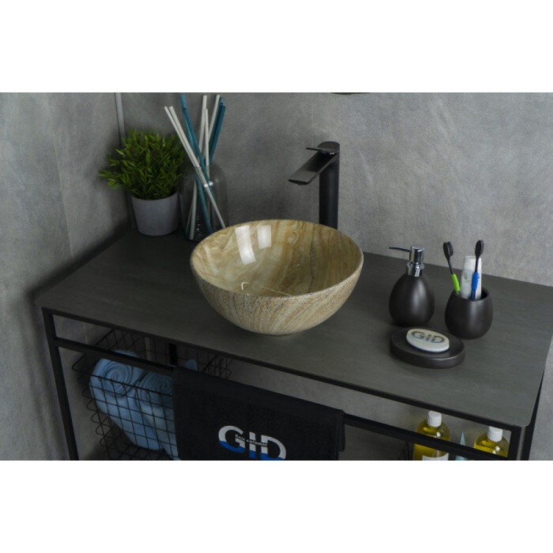 Раковина Gid Esfera Mnc488 54436, 32 см, фаянс, с донным клапаном, под камень