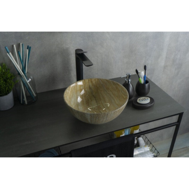 Раковина Gid Esfera Mnc488 54436, 32 см, фаянс, с донным клапаном, под камень